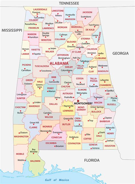 Future of map and its potential impact on project management Map of Counties in Alabama
